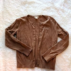 Cinnamon Brown Button Full Fit Cardigan
